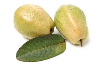 Pink guava isolated on white background