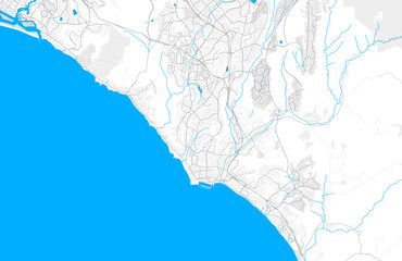 Rich detailed vector map of Laguna Niguel, California, USA