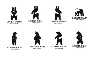 set bear logo icon designs