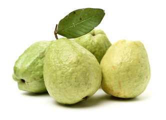 Pink guava isolated on white background