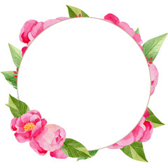 background with frame and  peony flowers