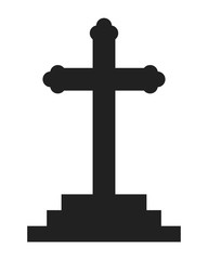 cemetery cross christianity isolated icon