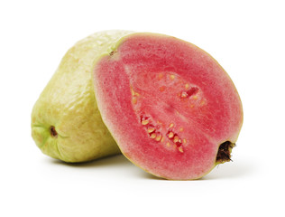 Pink guava isolated on white background