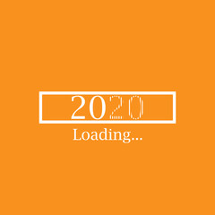 New year 2020 loading in orange and white