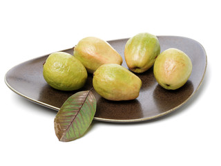 Pink guava isolated on white background
