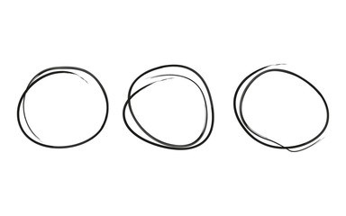 set of grunge circle freehand, vector illustration