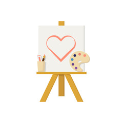easel color icon in flat style, vector
