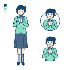 simple school girl Green Blazer_prayer