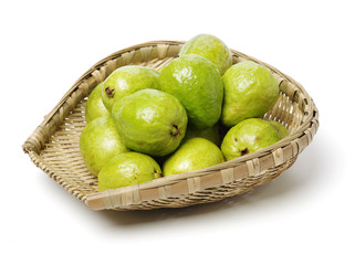 Pink guava isolated on white background