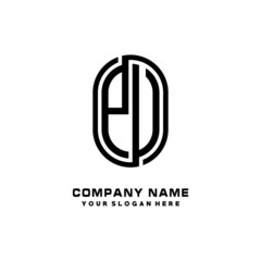 Initial Letter PV Linked Rounded Design Logo, Black color. feminine outline logo design