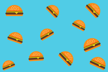 Hamburger illustration, drawing, Bread, cheese, meat, tomato, lettuce, burger