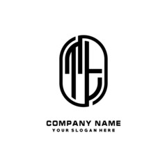 Initial Letter TT Linked Rounded Design Logo, Black color. feminine outline logo design