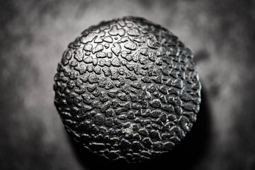 Leather cap on black background