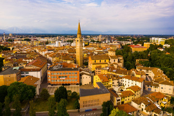 Picturesque top view of city Pordenone. Italy