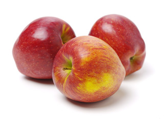 Red apples isolated on white background