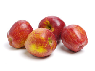 Red apples isolated on white background