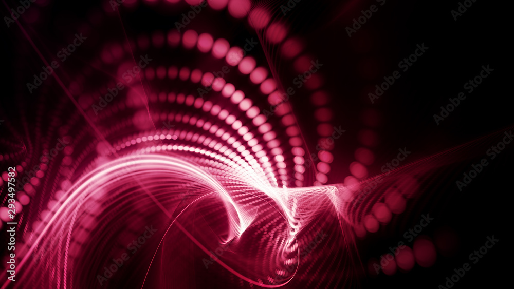 Fototapete Abstract background element. Fractal graphics series. Composition of glowing lines and mosaic halftone effects. Wide format high resolution image. 3d illustration