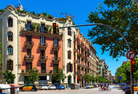 Eixample district streets in Barcelona