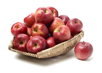 Red apples isolated on white background