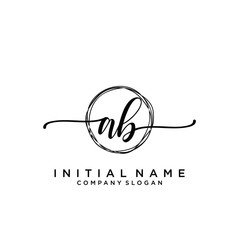 AB Beauty vector initial logo, handwriting logo.