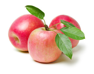 Red apples isolated on white background