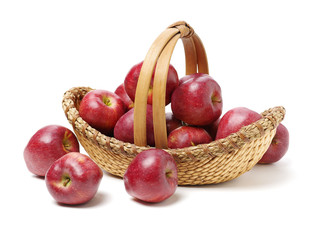 Red apples isolated on white background