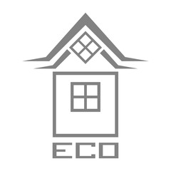 Eco house icon. Ecology real estate emblem.