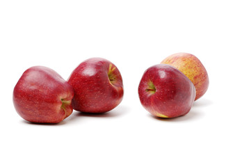 Red apples isolated on white background