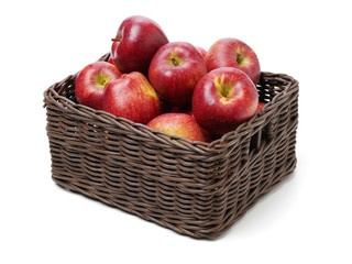 Red apples isolated on white background