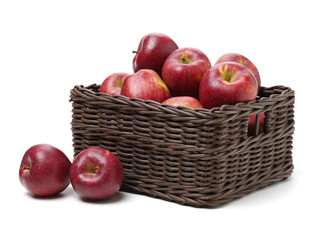 Red apples isolated on white background