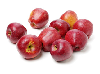 Red apples isolated on white background
