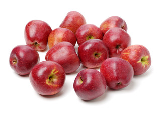 Red apples isolated on white background
