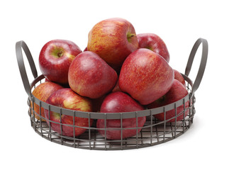 Red apples isolated on white background