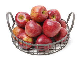 Red apples isolated on white background