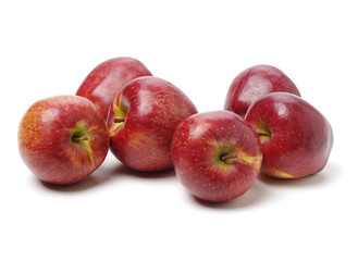 Red apples isolated on white background