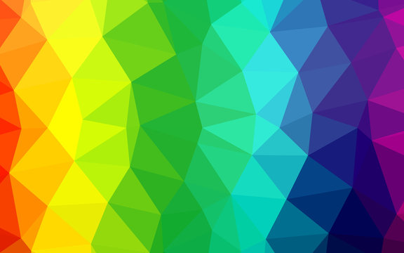 Light Multicolor, Rainbow vector triangle mosaic template. Shining illustration, which consist of triangles. Elegant pattern for a brand book. © Dmitry