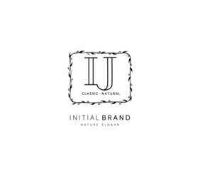 I J IJ Beauty vector initial logo, handwriting logo of initial signature, wedding, fashion, jewerly, boutique, floral and botanical with creative template for any company or business.