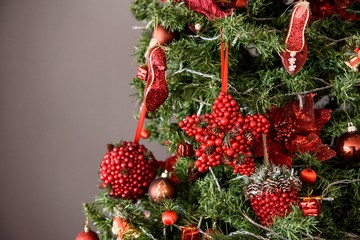 stylish festive Christmas tree decoration in red