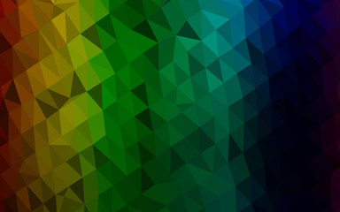 Obraz premium Dark Multicolor, Rainbow vector triangle mosaic cover. Shining colored illustration in a Brand new style. Completely new template for your business design.