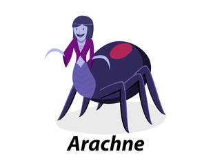 Arachne isolated on white in flat vector art