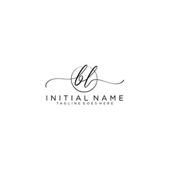 BL Initial handwriting logo with circle template vector.