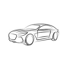 Fototapeta premium vector drawing sports car art
