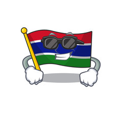 Super cool flag gambia mascot shape the character