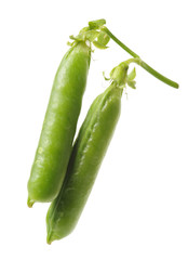 Fresh peas isolated on white background 