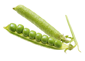 Fresh peas isolated on white background 