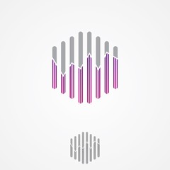 Hexagon graphic chart vector for web icon or smartphone app