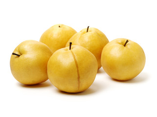 Pears on white background
