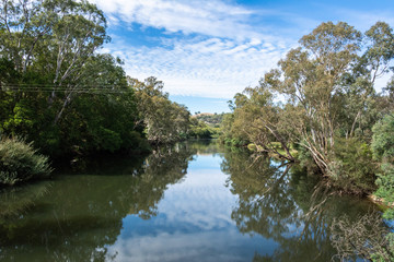 Fototapeta na wymiar View over Goulburn River near Alexandra, Victoria, Australia.