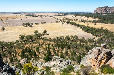 View of Arapiles plains in Victoria, Australia.