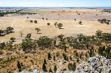 View of Arapiles plains in Victoria, Australia.